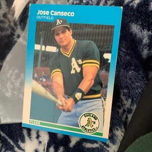 1987 Fleer Jose Canseco Oakland A’s Trading Card